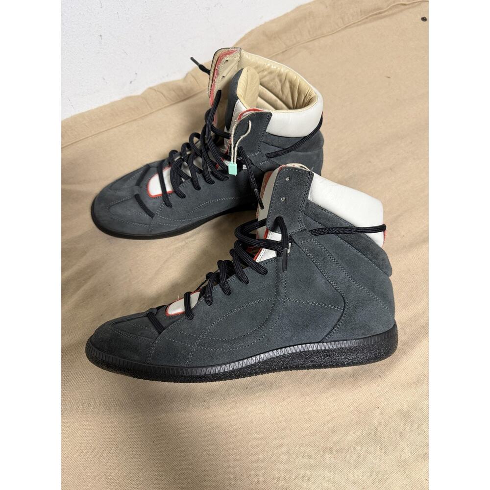 Maison Margiela Shoes Mens Size 40 Gray Suede High Top Lace Up Sneakers Italy